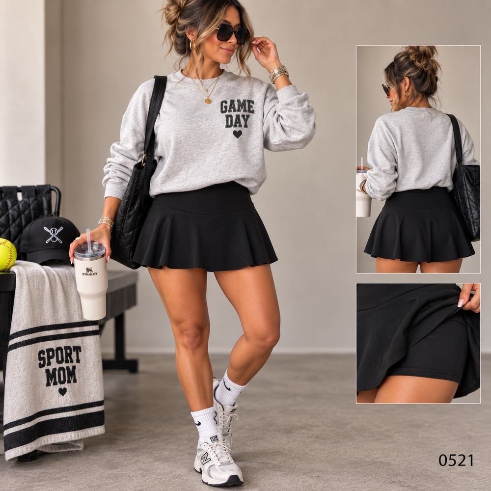 Baby Angel Black Ruffled Mini Skort High Waisted Flounce Skirt Shorts M 0521
